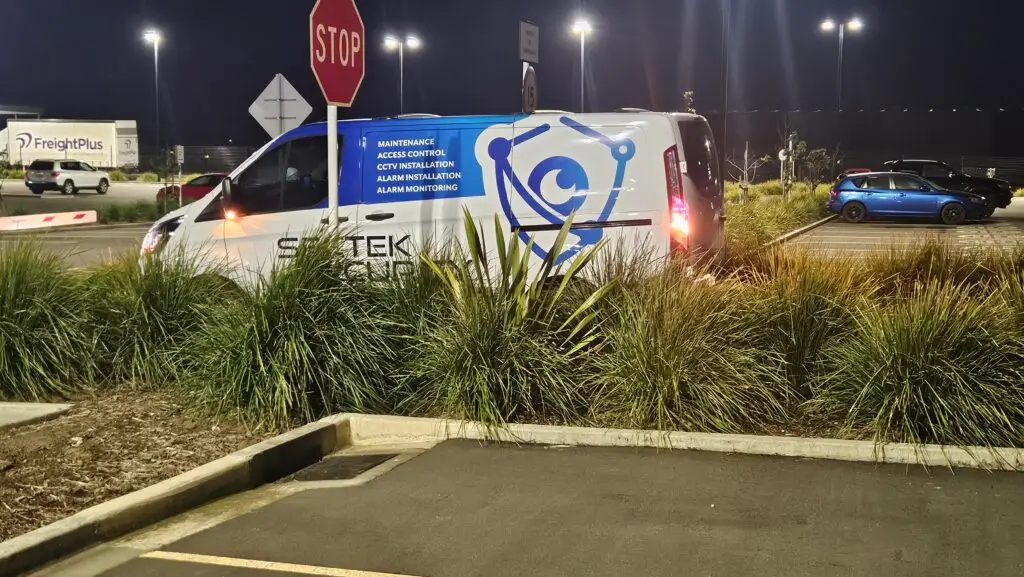 Sectek van at night picked up by an AI CCTV camera