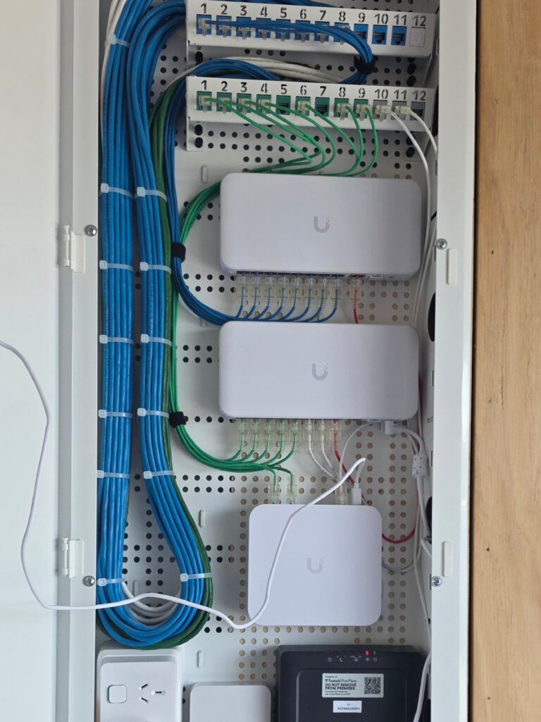 Ubiquiti network cabinet with structured cabling